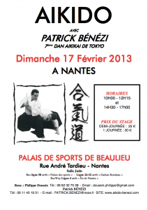 Stage aikido avec Patrick BENEZI à Nantes le 17 février 2013