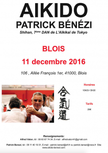 Stage avec Patrick Bénézi SHIHAN à Blois le dimanche 11 décembre 2016