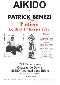 Stage aikido avec Patrick Bénézi à Poitiers le 18 et 19 février 2012