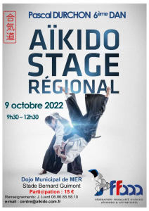 Stage régional aikido Ligue du Centre, avec Pascal Durchon le dimanche 9 octobre 2022 à Mer