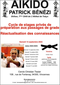 Cycle de stages privés de préparation aux passages de grade 2024-2025 / Réactualisation des connaissances